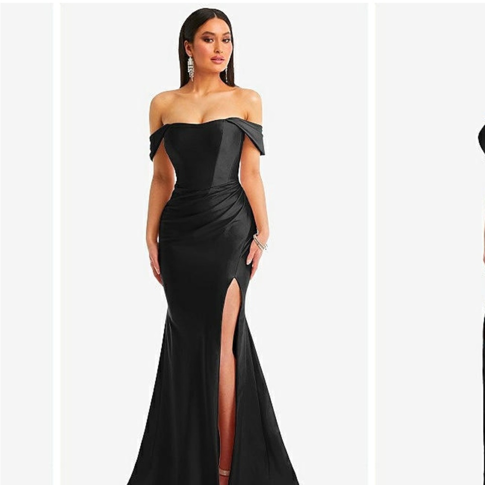 Elegant Black Off-Shoulder Evening Gown